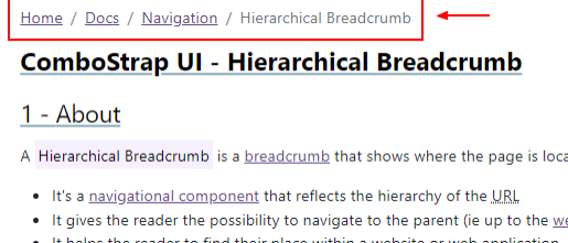 Combostrap Hierarchical Breadcrumb