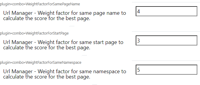 Best Page Name Weight Factor Conf