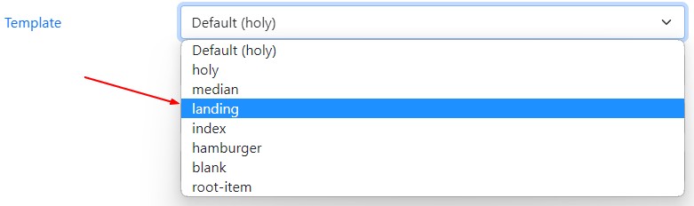 Landing Template Value
