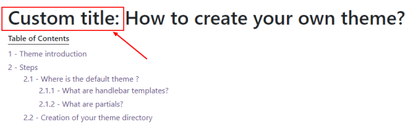 Theme Creation Custom Title Result