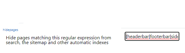 Hidepages Extrabar Configuration