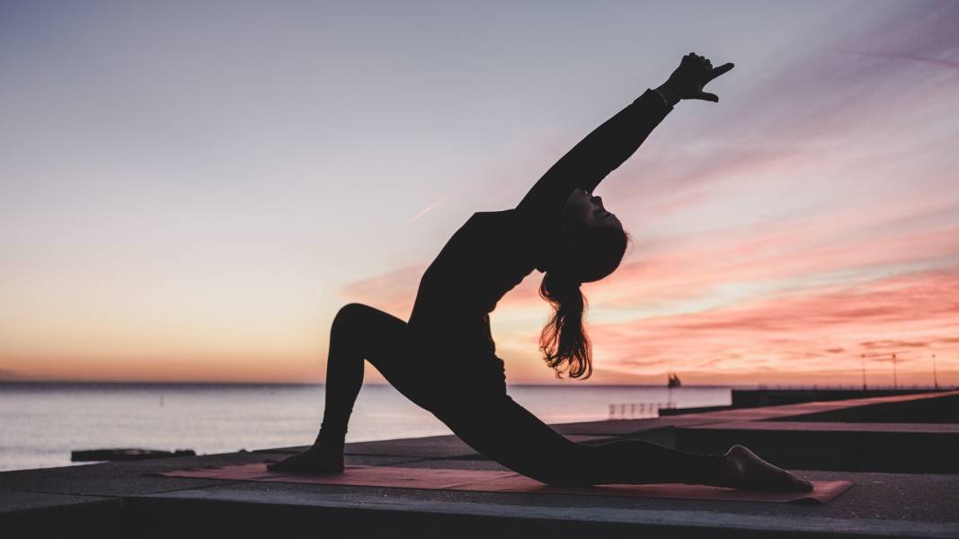 Woman Yoga Sunset